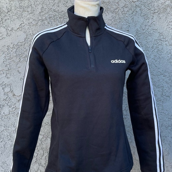adidas Pullover Long Sleeve  Quarter-Zip 3-Stripe Women's  Size Small - Picture 2 of 11
